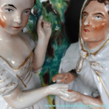 Load image into Gallery viewer, Rare Large ANTIQUE Staffordshire Spill Vase Figurine of the Gypsy Fortune Teller; 1880s. EXCELLENT CONDITION
