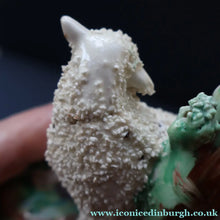 Load image into Gallery viewer, ANTIQUE Victorian 1880s Staffordshire Spill Vase. In the form of a Sheep or Ram
