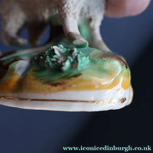 Load image into Gallery viewer, ANTIQUE Victorian 1880s Staffordshire Spill Vase. In the form of a Sheep or Ram
