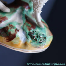 Load image into Gallery viewer, ANTIQUE Victorian 1880s Staffordshire Spill Vase. In the form of a Sheep or Ram
