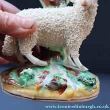Load image into Gallery viewer, ANTIQUE Victorian 1880s Staffordshire Spill Vase. In the form of a Sheep or Ram
