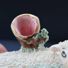 Load image into Gallery viewer, ANTIQUE Victorian 1880s Staffordshire Spill Vase. In the form of a Sheep or Ram
