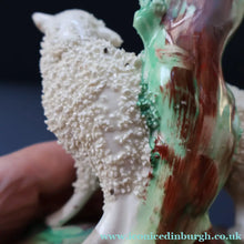 Load image into Gallery viewer, ANTIQUE Victorian 1880s Staffordshire Spill Vase. In the form of a Sheep or Ram
