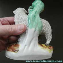 Load image into Gallery viewer, ANTIQUE Victorian 1880s Staffordshire Spill Vase. In the form of a Sheep 

