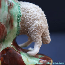 Load image into Gallery viewer, ANTIQUE Victorian 1880s Staffordshire Spill Vase. In the form of a Sheep or Ram
