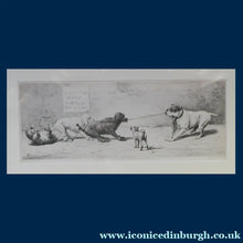 Load image into Gallery viewer, SATIRICAL PRINT. Original Tug of War Engraving by F. Mansell after the painting by Harding Cox; 1899
