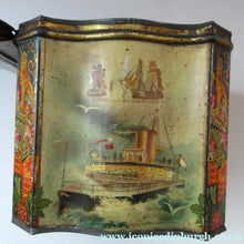 Load image into Gallery viewer, Antique Colman's Mustard Tin. Images of Queen Victoria, Transportation etc. c 1898
