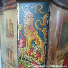 Load image into Gallery viewer, Antique Colman's Mustard Tin. Images of Queen Victoria, Transportation etc. c 1898
