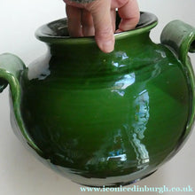 Load image into Gallery viewer, 1890s MASSIVE Arts &amp; Crafts Green Glazed Pot or Jardiniere. Made by AULT Pottery for LIBERTY
