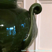 Load image into Gallery viewer, 1890s MASSIVE Arts &amp; Crafts Green Glazed Pot or Jardiniere. Made by AULT Pottery for LIBERTY
