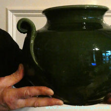 Load image into Gallery viewer, 1890s MASSIVE Arts &amp; Crafts Green Glazed Pot or Jardiniere. Made by AULT Pottery for LIBERTY
