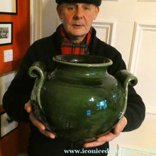 Load image into Gallery viewer, 1890s MASSIVE Arts &amp; Crafts Green Glazed Pot or Jardiniere. Made by AULT Pottery for LIBERTY
