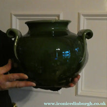 Load image into Gallery viewer, 1890s MASSIVE Arts &amp; Crafts Green Glazed Pot or Jardiniere. Made by AULT Pottery for LIBERTY
