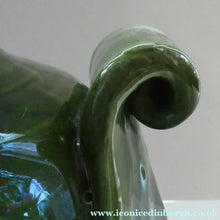 Load image into Gallery viewer, 1890s MASSIVE Arts &amp; Crafts Green Glazed Pot or Jardiniere. Made by AULT Pottery for LIBERTY
