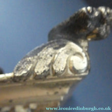Load image into Gallery viewer, Antique Victorian OSLER Corintian Table Lamp with Brass Base and Capital and Fluted Crystal Upstand Section. SIGNED
