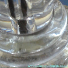 Load image into Gallery viewer, Antique Victorian OSLER Corintian Table Lamp with Brass Base and Capital and Fluted Crystal Upstand Section. SIGNED
