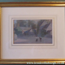 Load image into Gallery viewer, Strange 1890s VICTORIAN Watercolour by Thomas Carleton Grant. Two Boys Playing Marbles in a Village Square
