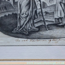 Load image into Gallery viewer, Rare 18th Century Drawing: The Sad Historian of the Pensive Plain (Illustration to Oliver Goldsmith's Poem). Pen and Grey Wash on Paper
