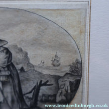 Load image into Gallery viewer, Rare 18th Century Drawing: The Sad Historian of the Pensive Plain (Illustration to Oliver Goldsmith's Poem). Pen and Grey Wash on Paper
