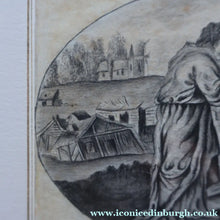 Load image into Gallery viewer, Rare 18th Century Drawing: The Sad Historian of the Pensive Plain (Illustration to Oliver Goldsmith's Poem). Pen and Grey Wash on Paper
