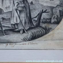 Load image into Gallery viewer, Rare 18th Century Drawing: The Sad Historian of the Pensive Plain (Illustration to Oliver Goldsmith's Poem). Pen and Grey Wash on Paper
