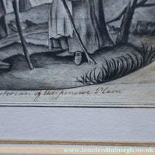 Load image into Gallery viewer, Rare 18th Century Drawing: The Sad Historian of the Pensive Plain (Illustration to Oliver Goldsmith's Poem). Pen and Grey Wash on Paper
