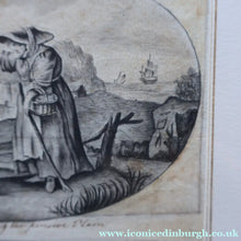 Load image into Gallery viewer, Rare 18th Century Drawing: The Sad Historian of the Pensive Plain (Illustration to Oliver Goldsmith's Poem). Pen and Grey Wash on Paper
