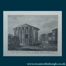 Load image into Gallery viewer, 18th Century Engraving by Franceso Morelli  / Francois Morel (1768–1832). The Church of the Sante Marie Del Sole or Temple of Vesta, Rome
