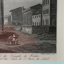 Load image into Gallery viewer, 18th Century Engraving by Franceso Morelli  / Francois Morel (1768–1832). The Church of the Sante Marie Del Sole or Temple of Vesta
