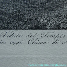 Load image into Gallery viewer, 18th Century Engraving by Franceso Morelli  / Francois Morel (1768–1832). The Church of the Sante Marie Del Sole or Temple of Vesta
