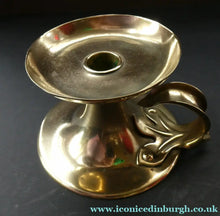 Load image into Gallery viewer, 1900s Antique Brass Arts and Crafts Candleholder or Chanberstick

