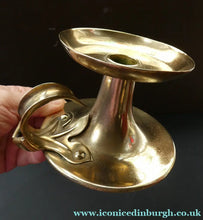 Load image into Gallery viewer, 1900s Antique Brass Arts and Crafts Candleholder or Chanberstick
