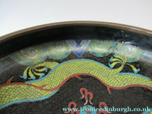 Load image into Gallery viewer, Antique 1900s Chinese Cloisonne Bowl with Yellow Dragon and Flaming Pearl

