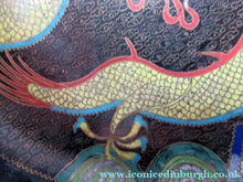 Load image into Gallery viewer, Antique 1900s Chinese Cloisonne Bowl with Yellow Dragon and Flaming Pearl
