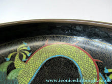 Load image into Gallery viewer, Antique 1900s Chinese Cloisonne Bowl with Yellow Dragon and Flaming Pearl
