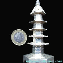 Load image into Gallery viewer, Beautifully Modelled Antique Chinese Export MINIATURE Solid Silver Pagoda Pepper Pot
