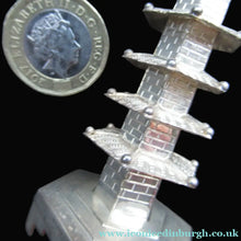 Load image into Gallery viewer, Beautifully Modelled Antique Chinese Export MINIATURE Solid Silver Pagoda Pepper Pot
