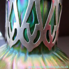 Load image into Gallery viewer, Antique Art Nouveau Kralik Iridescent Metal Glass Vases, Probably by Carl Stolzle
