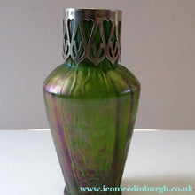 Load image into Gallery viewer, Antique Art Nouveau Kralik Iridescent Metal Glass Vases, Probably by Carl Stolzle
