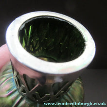 Load image into Gallery viewer, Antique Art Nouveau Kralik Iridescent Metal Glass Vases, Probably by Carl Stolzle
