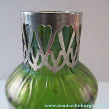 Load image into Gallery viewer, Antique Art Nouveau Kralik Iridescent Metal Glass Vases, Probably by Carl Stolzle

