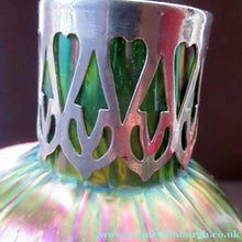 Load image into Gallery viewer, Antique Art Nouveau Kralik Iridescent Metal Glass Vases, Probably by Carl Stolzle
