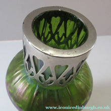 Load image into Gallery viewer, Antique Art Nouveau Kralik Iridescent Metal Glass Vases, Probably by Carl Stolzle
