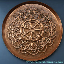 Load image into Gallery viewer, LARGE Early 20th Century Arts and Crafts Copper Decorative Tray or Wall Charger. 15 inches
