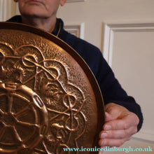 Load image into Gallery viewer, LARGE Early 20th Century Arts and Crafts Copper Decorative Tray or Wall Charger. 15 inches
