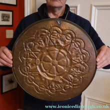 Load image into Gallery viewer, LARGE Early 20th Century Arts and Crafts Copper Decorative Tray or Wall Charger. 15 inches
