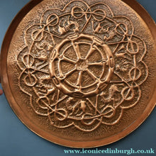 Load image into Gallery viewer, LARGE Early 20th Century Arts and Crafts Copper Decorative Tray or Wall Charger. 15 inches
