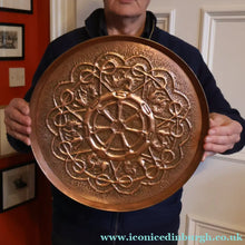 Load image into Gallery viewer, LARGE Early 20th Century Arts and Crafts Copper Decorative Tray or Wall Charger. 15 inches
