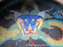 Load image into Gallery viewer, Antique Chinese  Cloisonne Bowl Five-toed Dragon Flaming Pearl  Tonghze Mark

