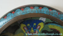 Load image into Gallery viewer, Antique Chinese  Cloisonne Bowl Five-toed Dragon Flaming Pearl  Tonghze Mark
